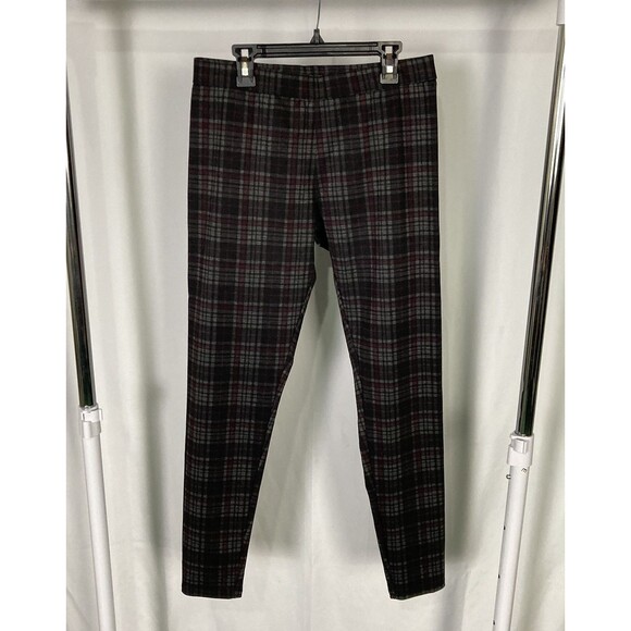 Simply Vera Wang Sz Medium Plaid Purple Leggings Pull On Pants Stretch Punk NWOT - Picture 1 of 6